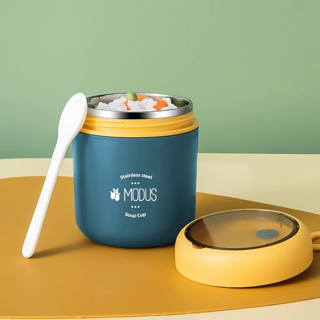 MODUS 530ml Marmita Lancheira Térmica Com a Colher Pote Para Crianças de 304 Aço Inoxidável Forro Para Sopas Caldos