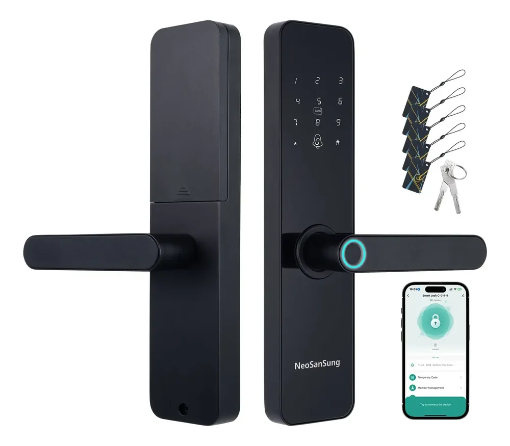 Fechadura Digital Biométrica Bluetooth Tuya Smart Vida Preto