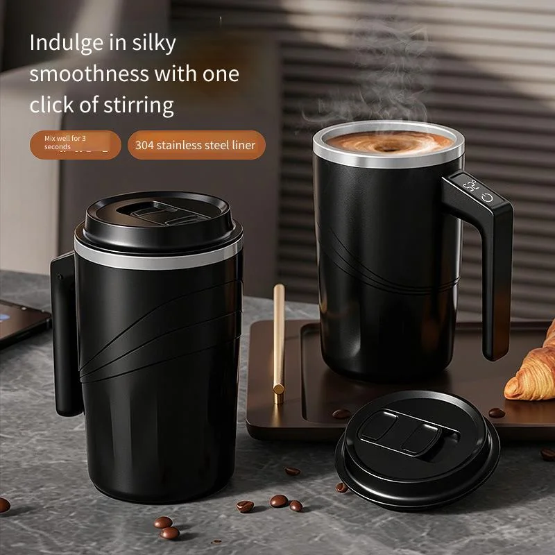 Copo de café de aço inoxidável, medição inteligente de temperatura, liquidificador automático, copo portátil de Milkshak