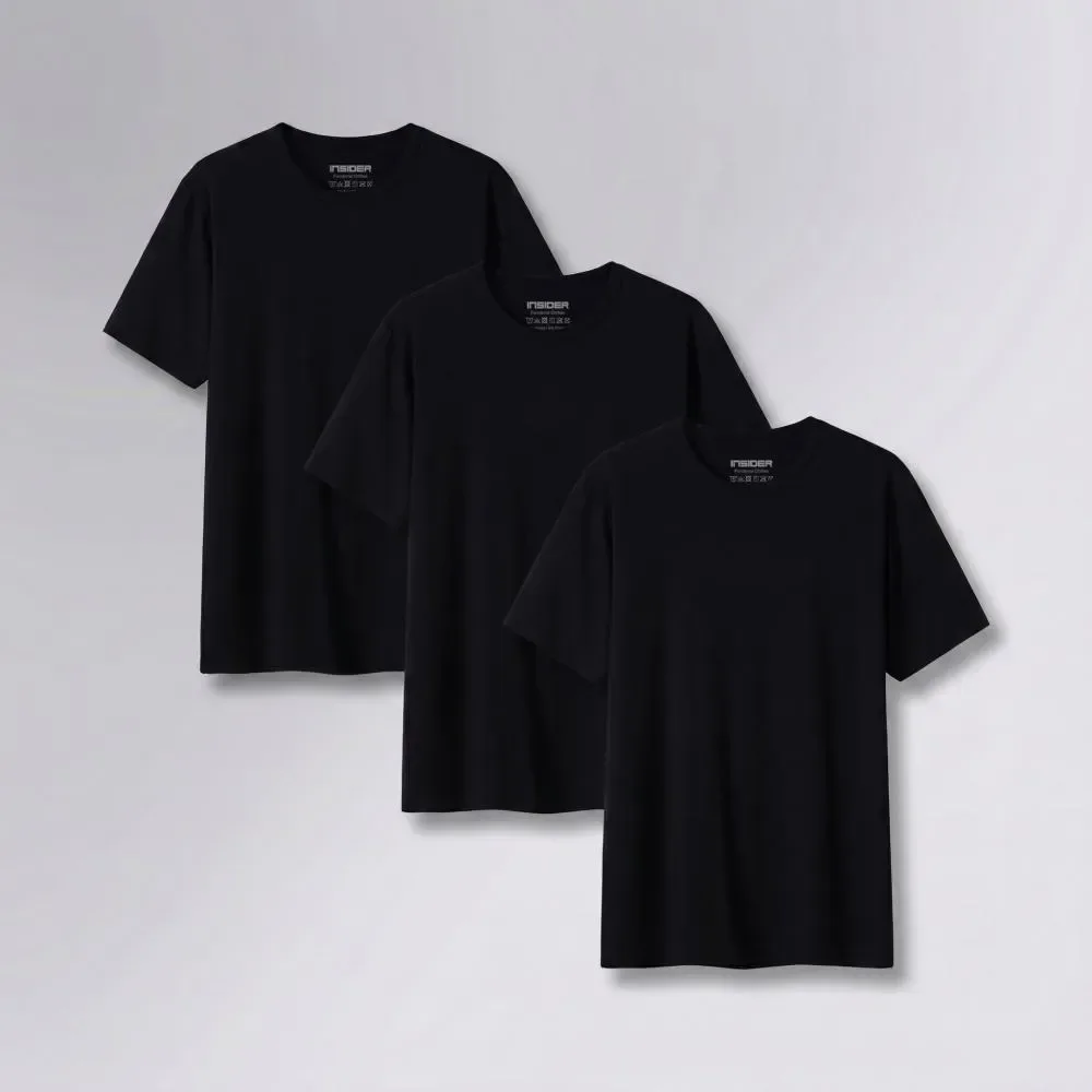 Kit 3 Camisetas  Light T-shirt Insider Preto G