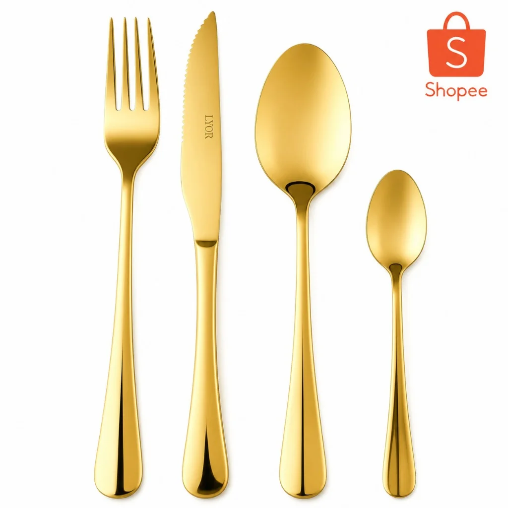 Faqueiro Lyor Positano 24 Peças Aço Inox Talheres Mesa Posta 6 Pessoas Luxo