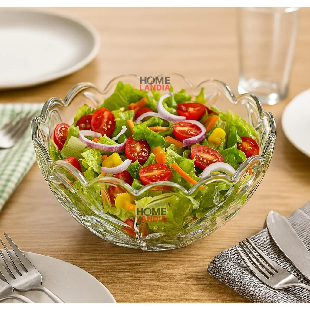 Bowl Centro de Mesa em Vidro Ideal para Sobremesas, Saladas ou Frutas - Dumiat