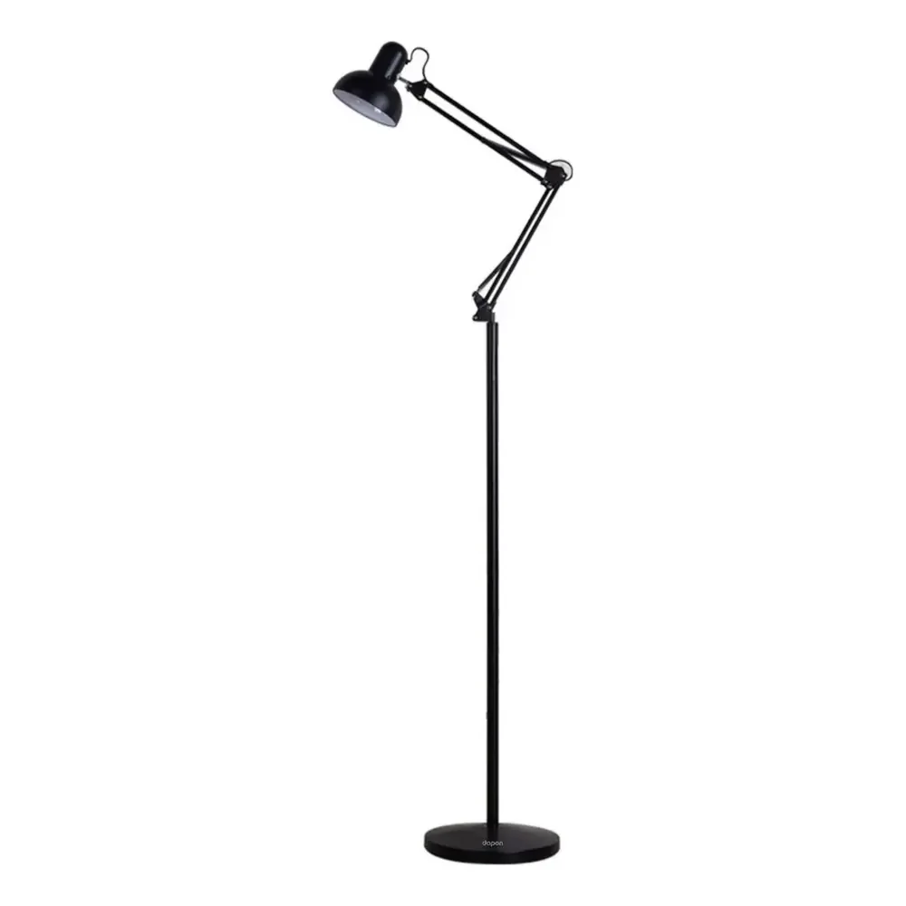 Luminária De Piso Dapon Fl0bk Abajur Articulada Pedestal De Chão Cor Preto