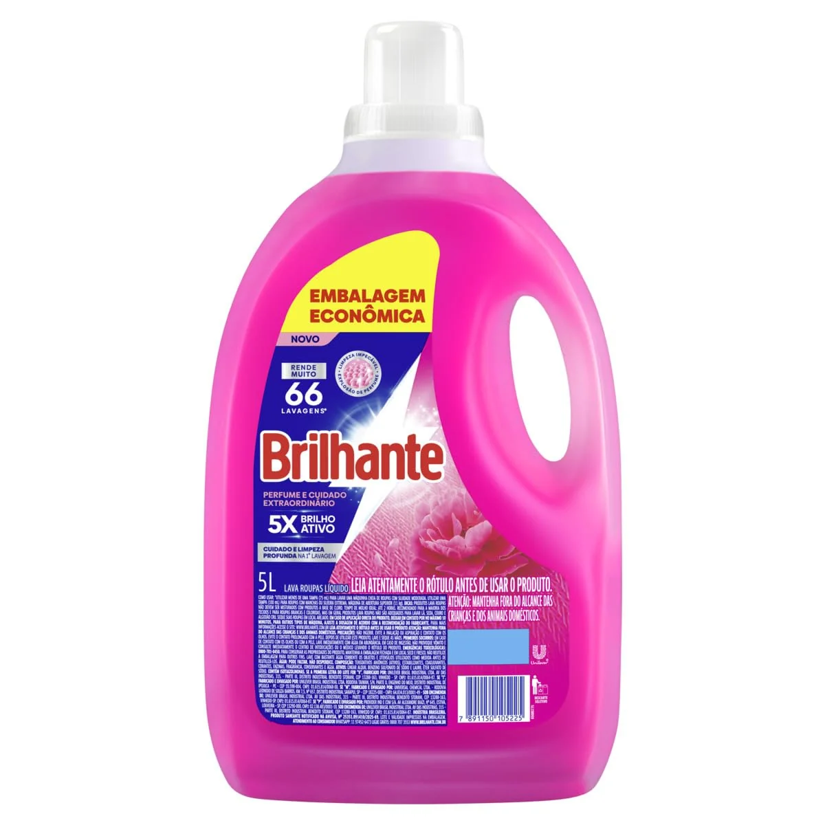 Brilhante Lava-Roupas Líquido Perfume e Cuidado Extraordinário 5L
