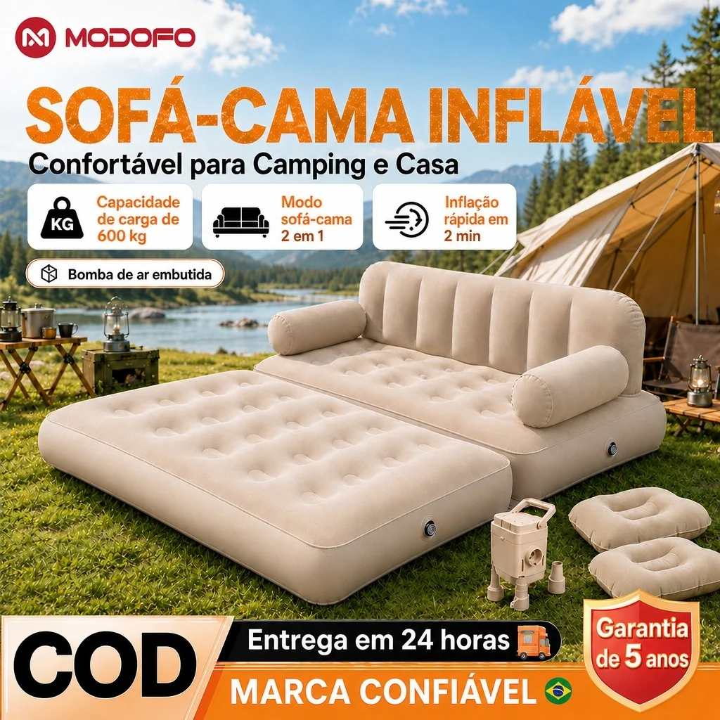 Sofá-Cama Inflável Automático MODOFO | Portátil , Confortável Para Casa E Camping