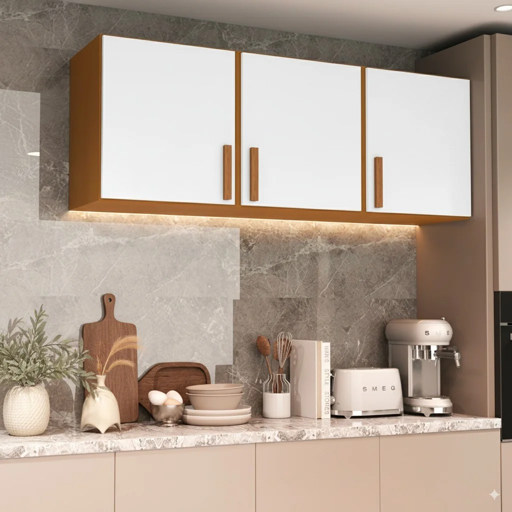 Armário Aéreo 3 Portas 120cm Cozinha Quarto Lavanderia Multiuso