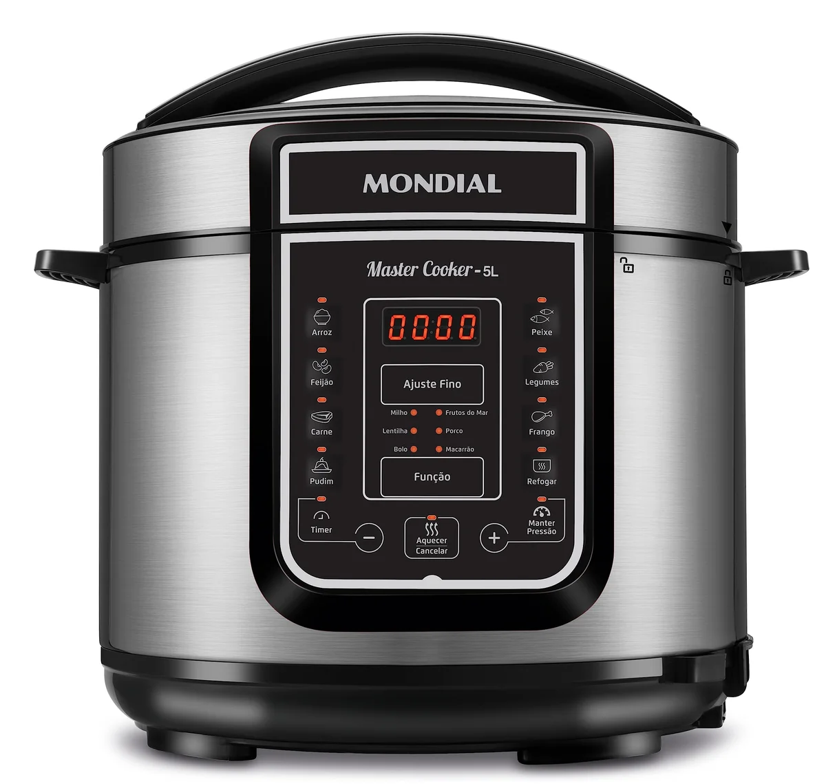 Panela de Pressão Elétrica Digital Mondial 5L Inox 110V