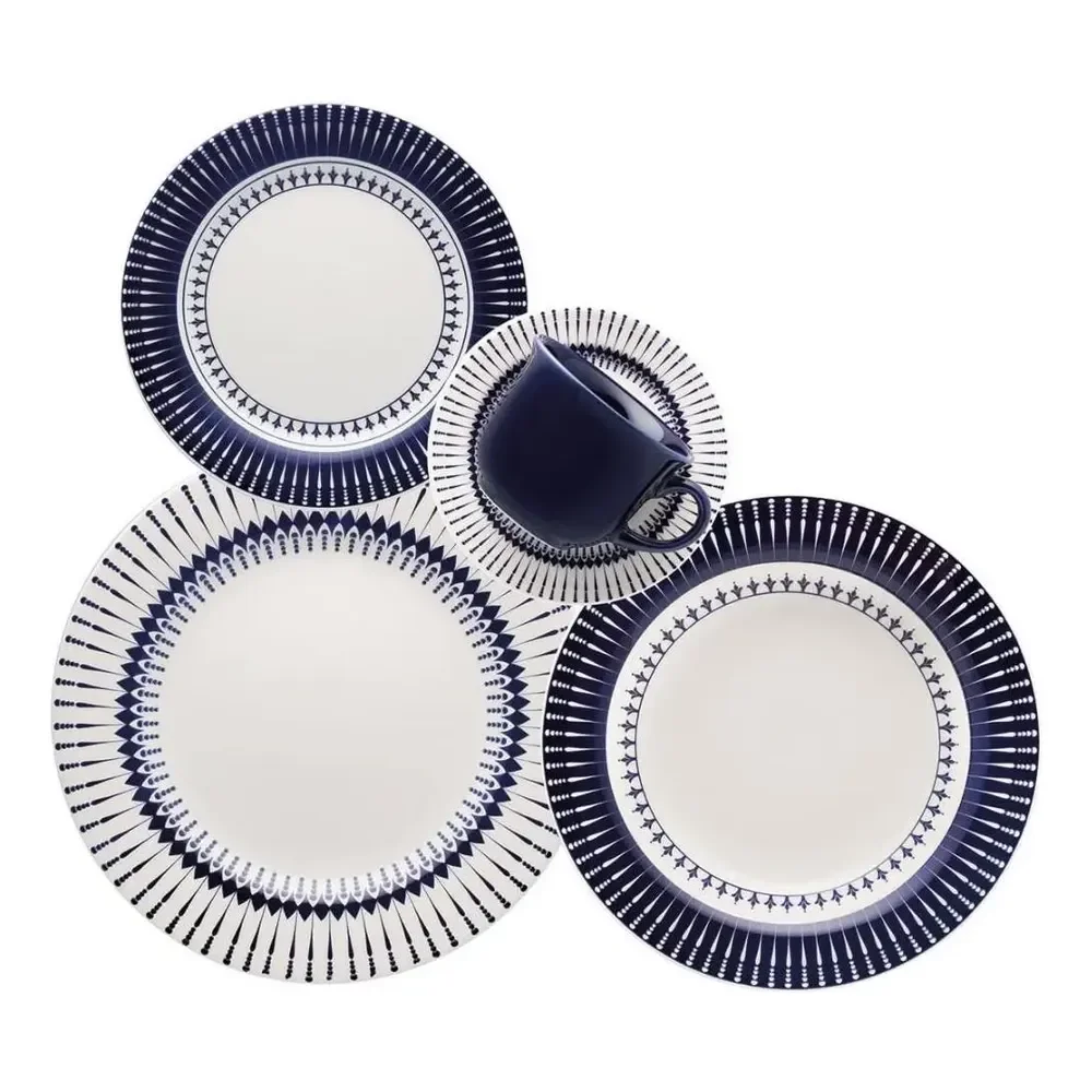 Aparelho De Jantar E Chá 20 Peças Donna Colb Azul