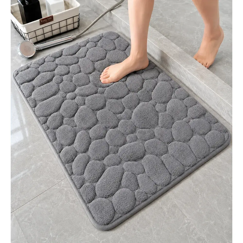 Tapete Banheiro Antiderrapante Macio Absorvente 60x40 Cinza