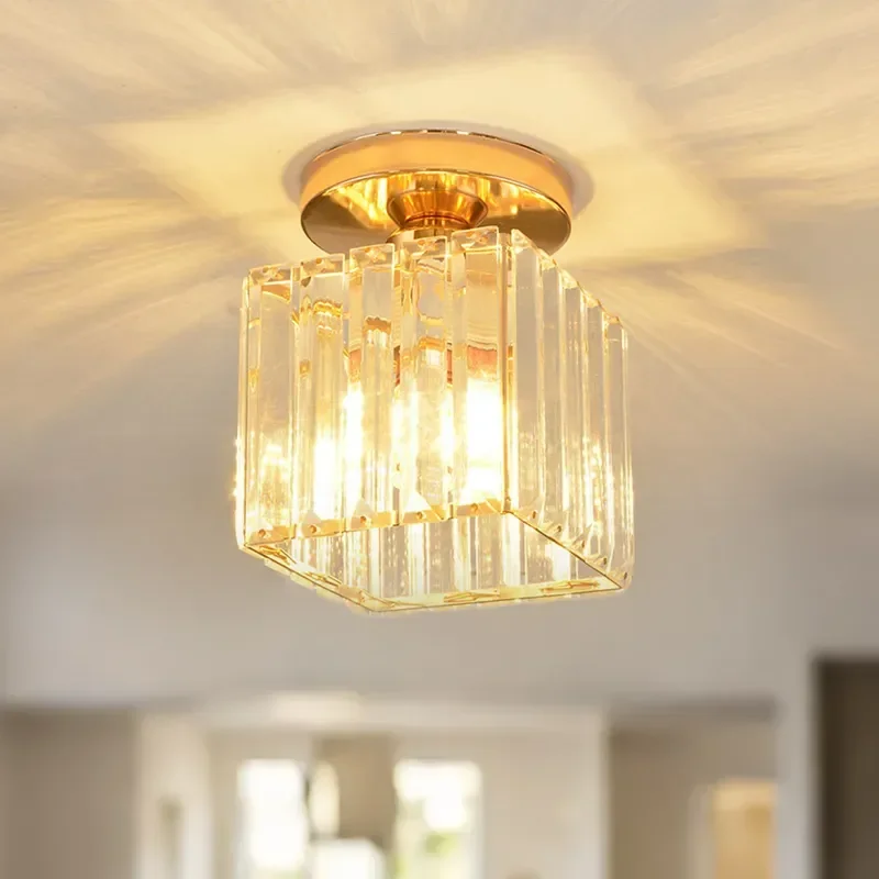 Luminária Plafon Teto Led Sobrepor Moderna Dourada Acrílico 127/220v Dourado