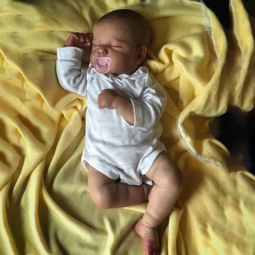 Mrb 50cm realista acabado bebe reborn silicone vinil pano corpo boneca louladou brinquedo artesanal para meninas presente de natal