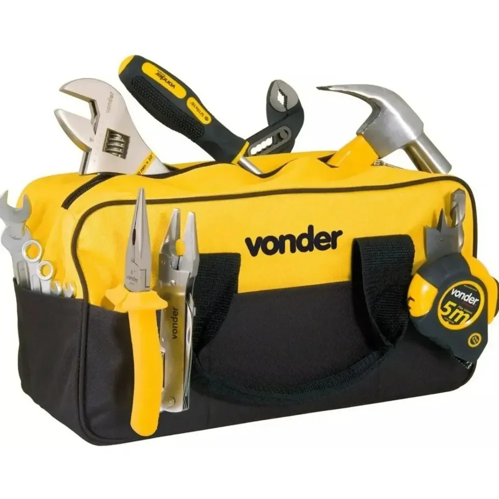 Bolsa Para Ferramentas Bl 005 Vonder Lona Reforçada Cor Amarelo Em Lona