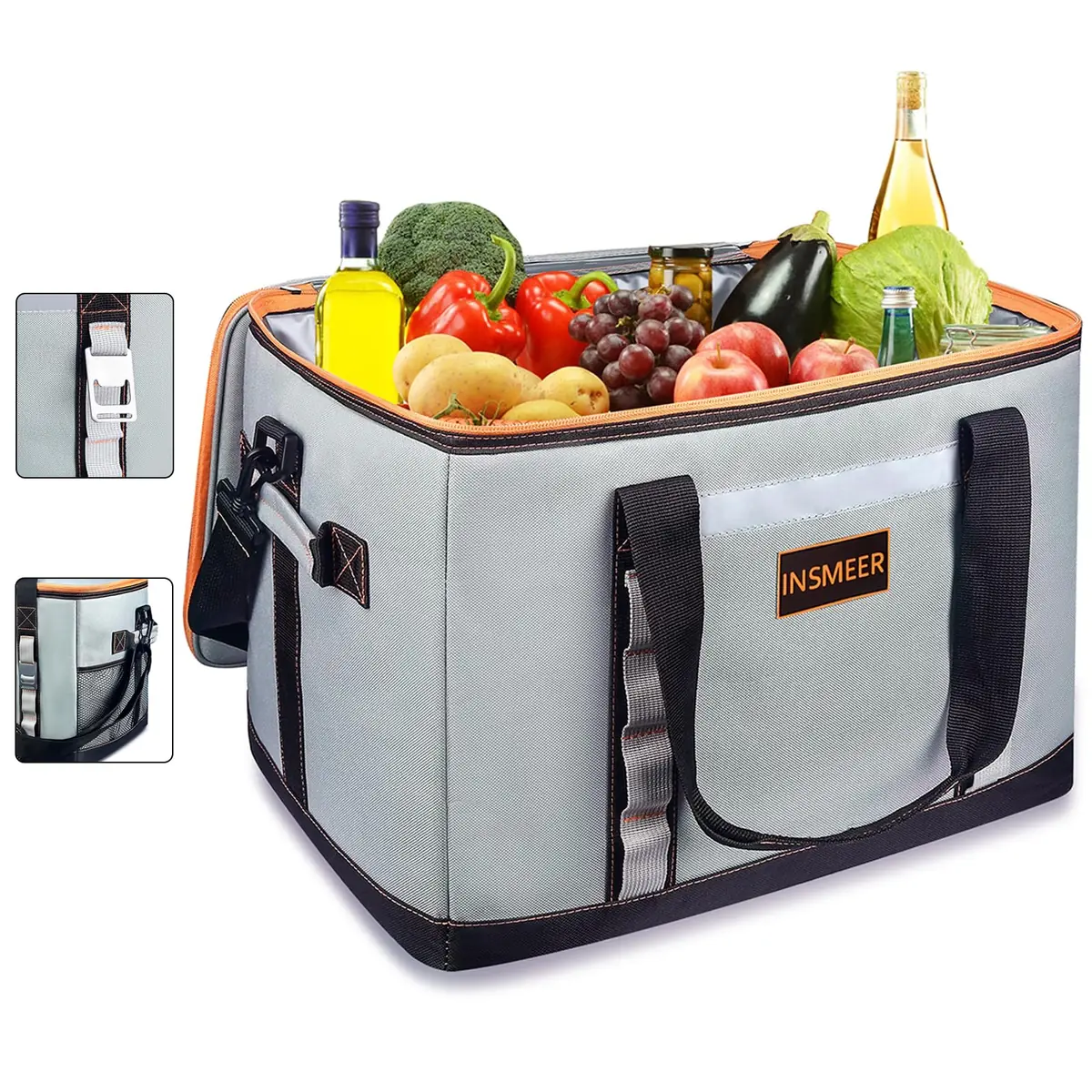 INSMEER Bolsa Térmica 25L/48L Grande, Impermeável, Cooler para Marmita, Caixa Térmica com Alça Desmontável - Ideal para Praia, Acampamento