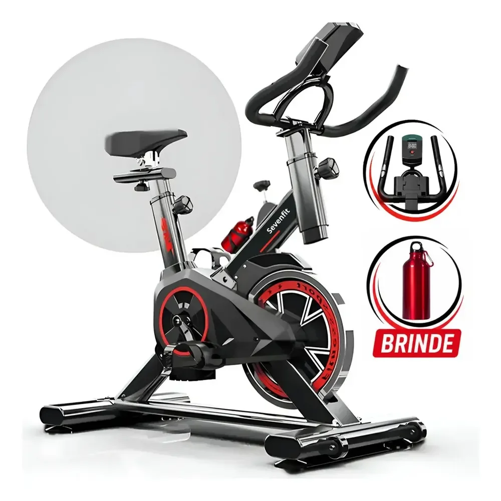 Bicicleta Ergométrica Bike Spinning Garrafa 6kg Sensação Inércia Com Medidor Cardíaco Fitness