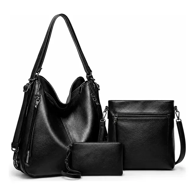 Kit 3 Bolsa Feminina Transversal Sacola Mochila Carterira