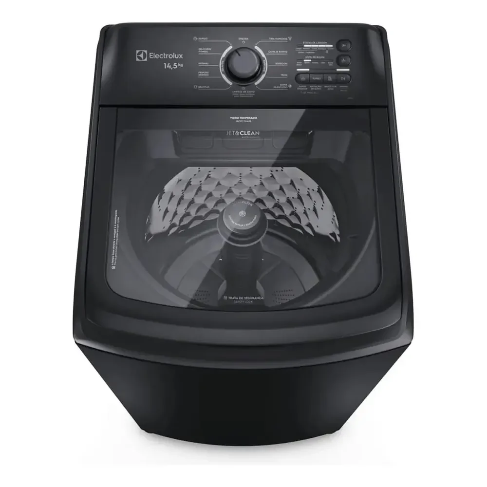 Máquina De Lavar Electrolux 14,5kg Cesto Inox Lep15 Preto 127v
