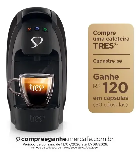 Cafeteira Espresso Luna Preta - TRES 3 Corações