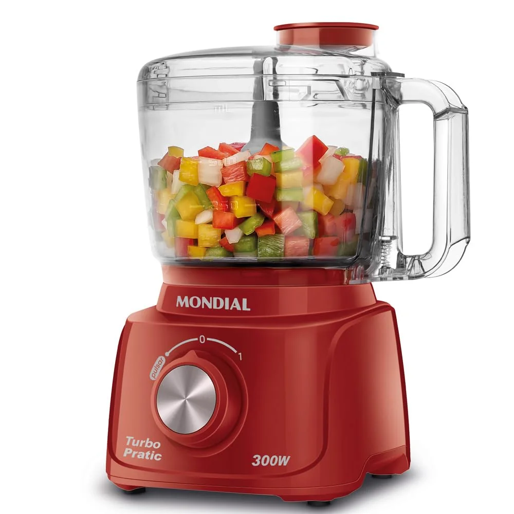 Mini Processador Turbo Pratic Vermelho MONDIAL 300W 220V