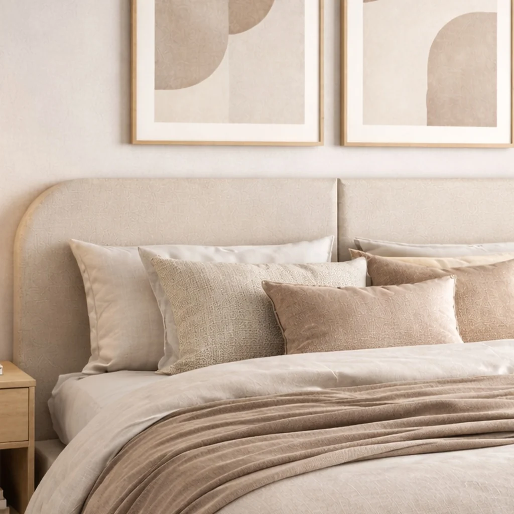 Cabeceira Cama Box Orgânica King 200 cm Tecido Linho com Tratamento Hidrofóbico KF Móveis