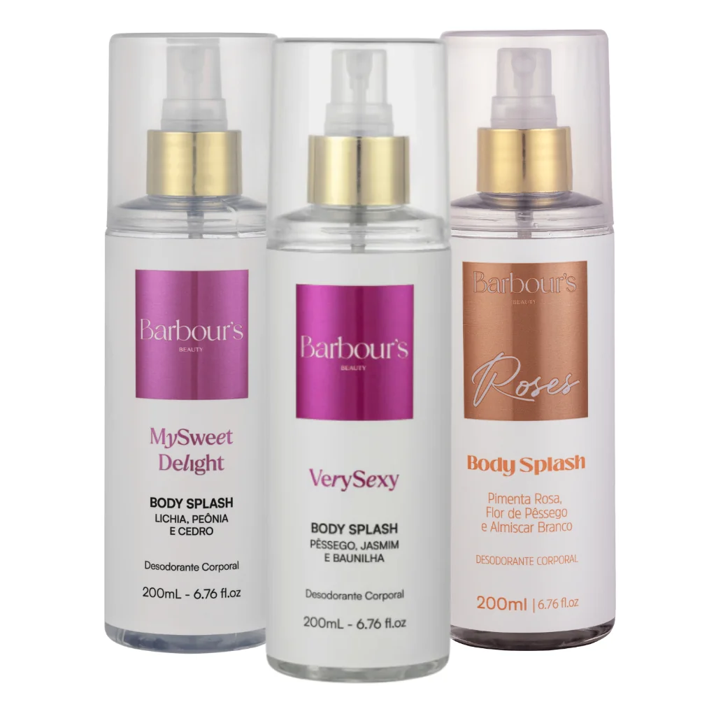 Kit 3 Body Splash Delight Very Sexy Roses 200ml Barbours