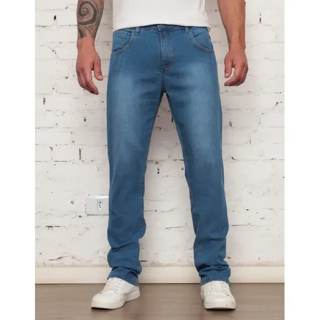 🛍️Calça Jeans Masculina Tradicional Corte Reto