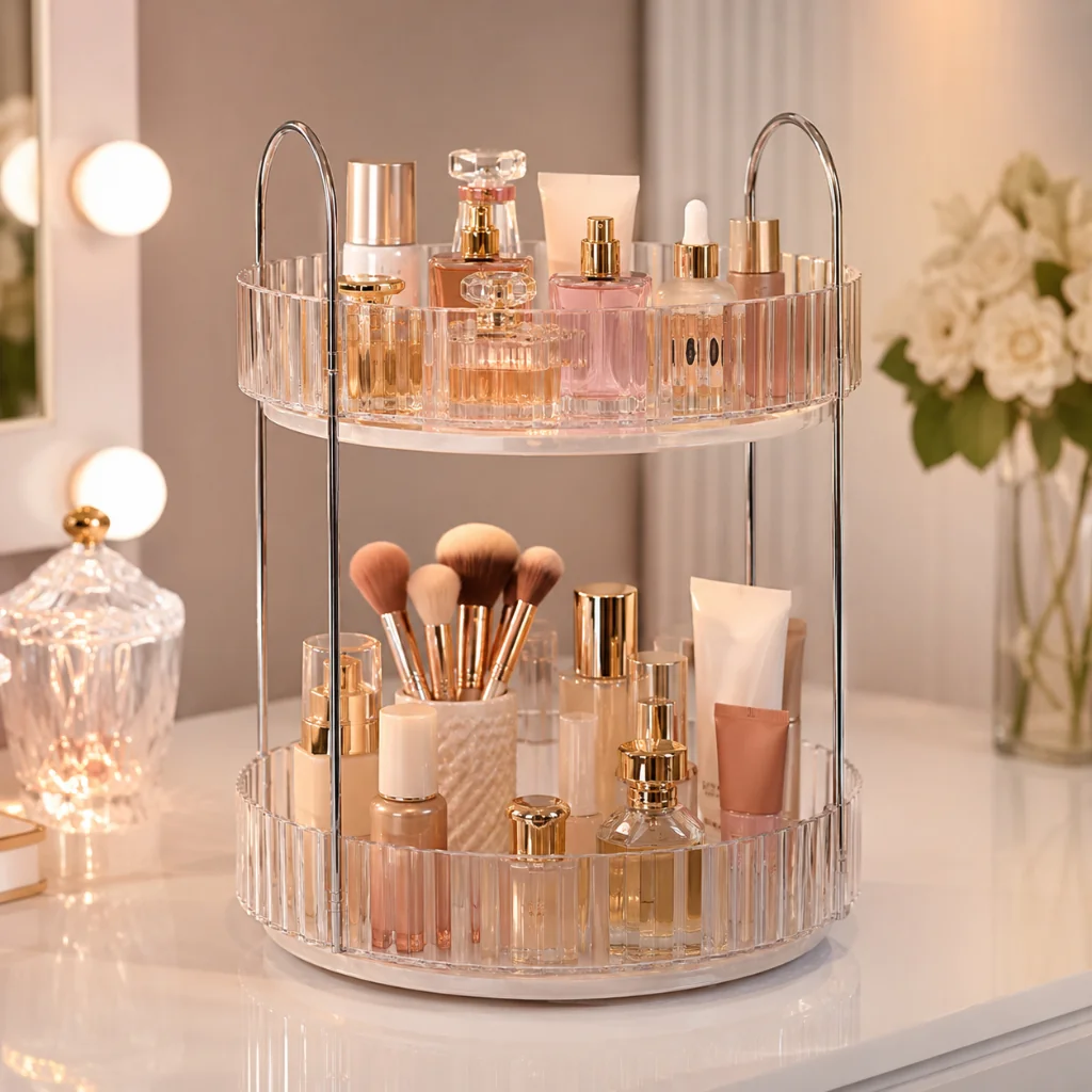 Organizador Giratório 360º Suporte Para Cosméticos Perfumes Make - Transparente