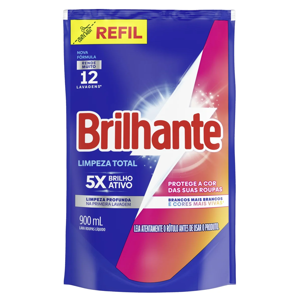 Brilhante Sabão Liquido Limpeza Total Refil 900 Ml