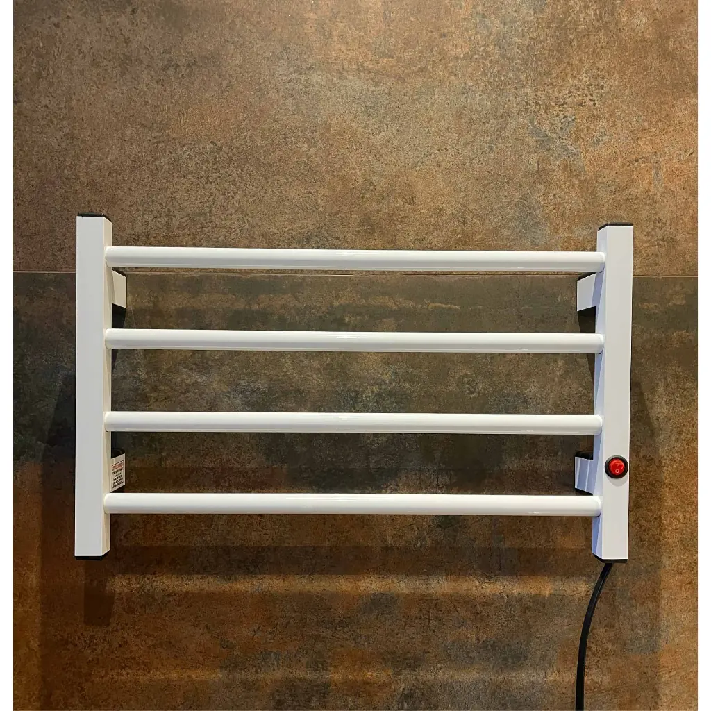 Toalheiro Térmico Porta Toalha Seca e Aquece 4 Barras Alumínio Bivolt Electrowood