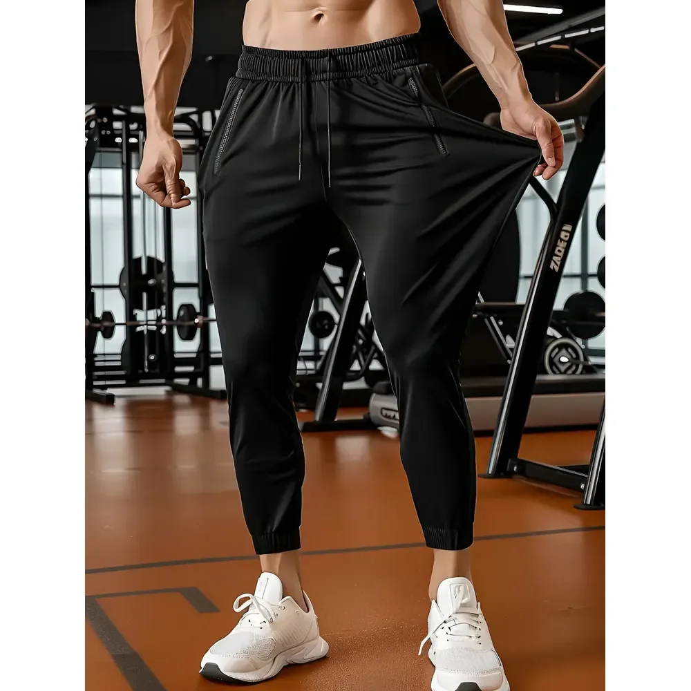 Calça Masculina Tactel Jogger Esportiva Academia Slim Treino Preto Tactel G 40/44