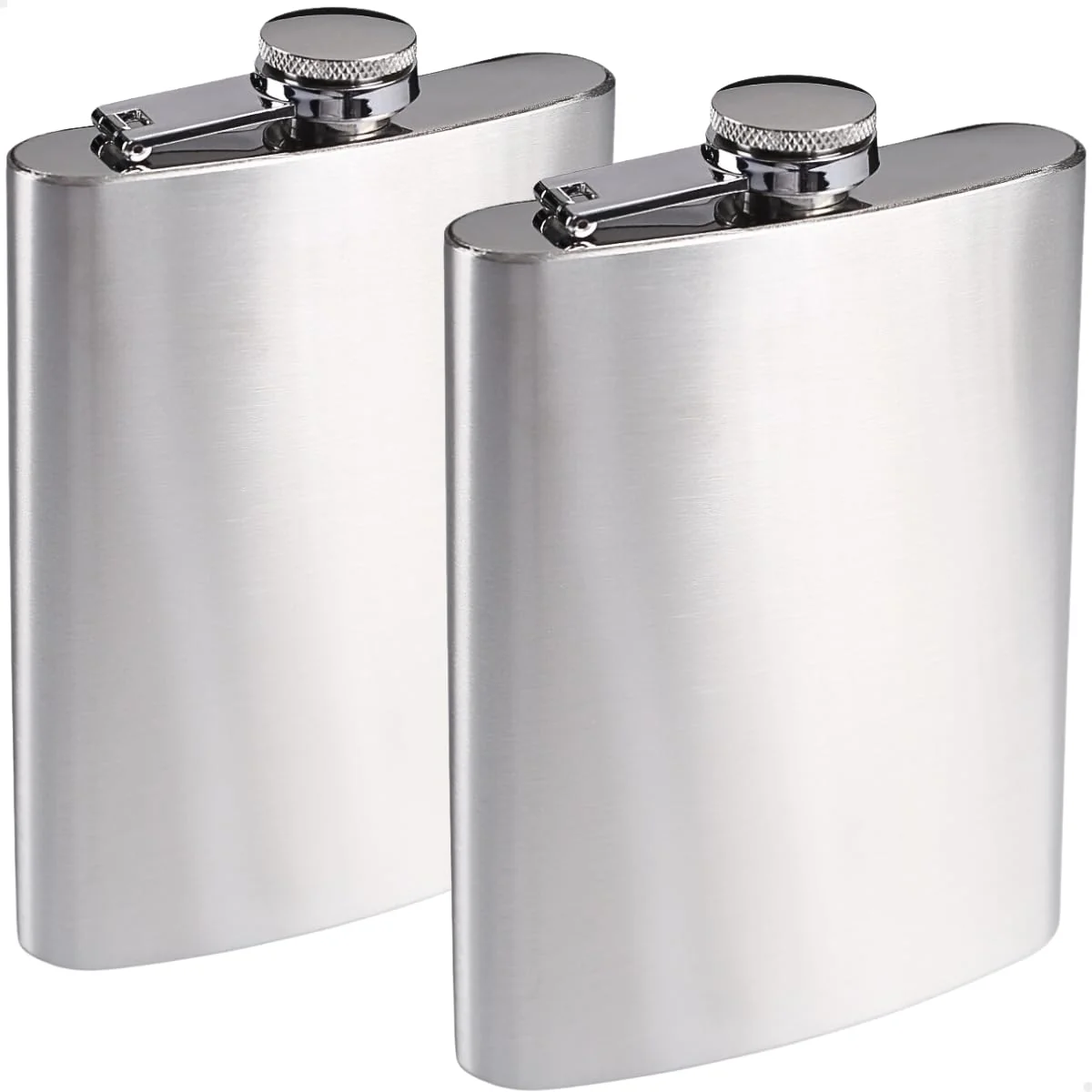 Kit 2 Cantis de Bolso em Aço Inox Premium Antivazamento – Porta Bebida para Whisky Vodka Rum Gin – Cantil Portátil Discreto para Viagem Festa e Presente