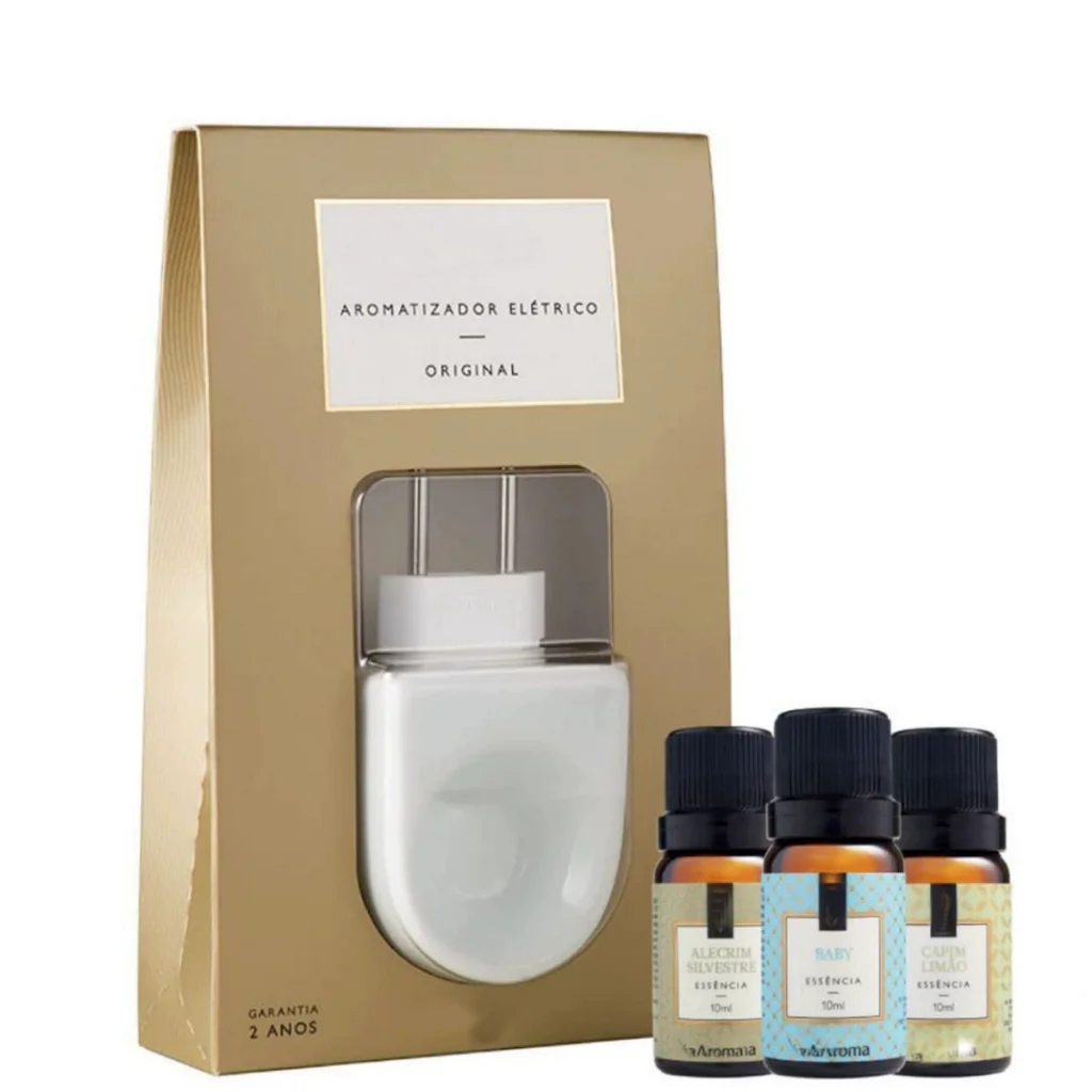 Difusor Aromatizador Bivolt Elétrico Com 3 Essências Concentradas 15ml