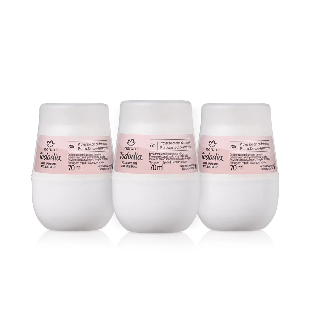 Kit Desodorante Antitranspirante Roll-on Tododia Pele Uniforme (3 unidades)