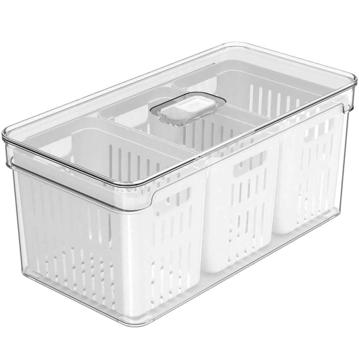 Ou Organizador de Geladeira com Cesto Triplo 5L Linha Clear Fresh