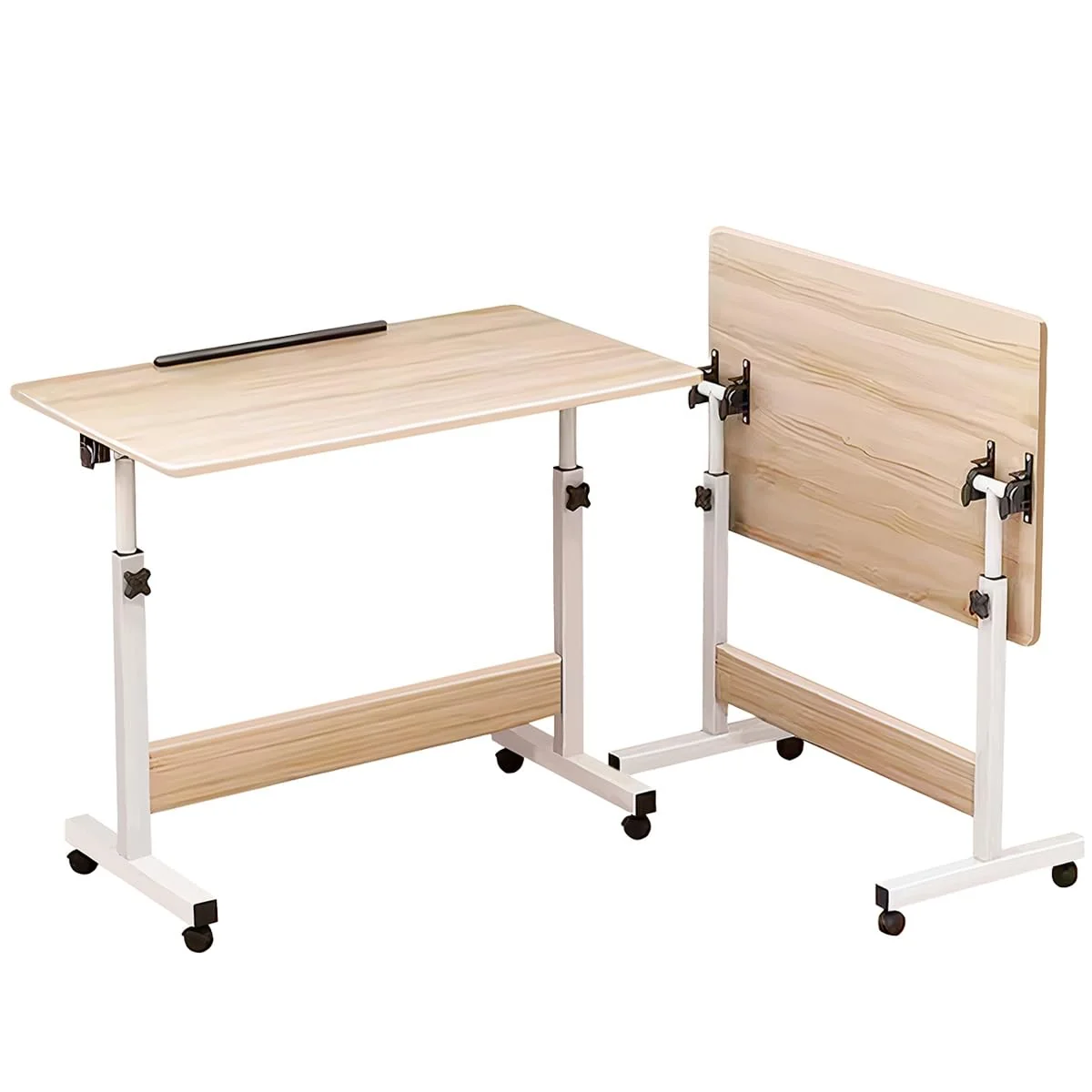Mesa ajustável dobrável, mesa de notebook lateral com ajuste de altura (Nogueira-Flip)
