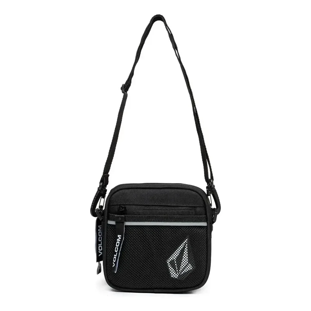 Shoulder Bag Bolsa Lateral Tira Colo Pochete Necessaire Cor Preto Desenho Do Tecido Liso