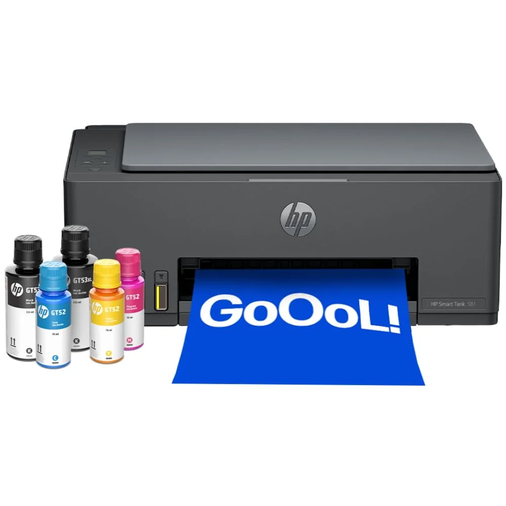Impressora Multifuncional HP Smart Tank 581 Tanque de Tinta Colorida Wi-Fi, USB - Alta Economia -Copiadora e Scanner (4A8D5A)