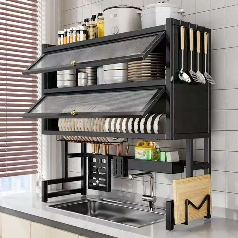 Escorredor De Louça Cozinha Suspensa Modula  Pia Rack Organizador Estante poeira porta armário