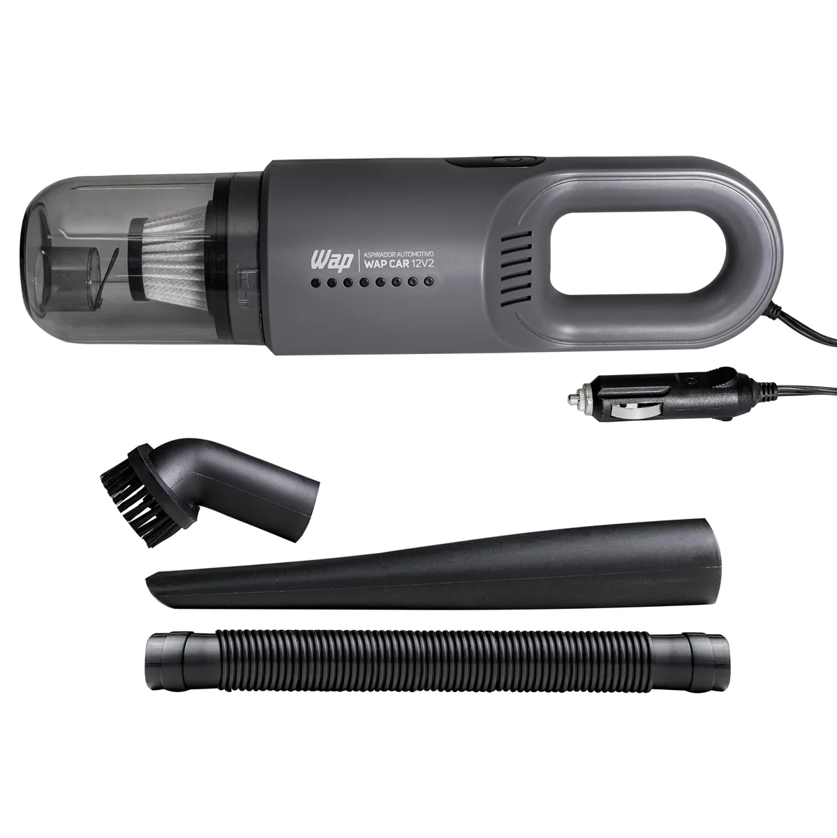 🛍 WAP Aspirador de Pó Automotivo Car 12V2, Portátil, 420ml, com Recipiente Removível e Filtro Lavável, 180W 12VDC