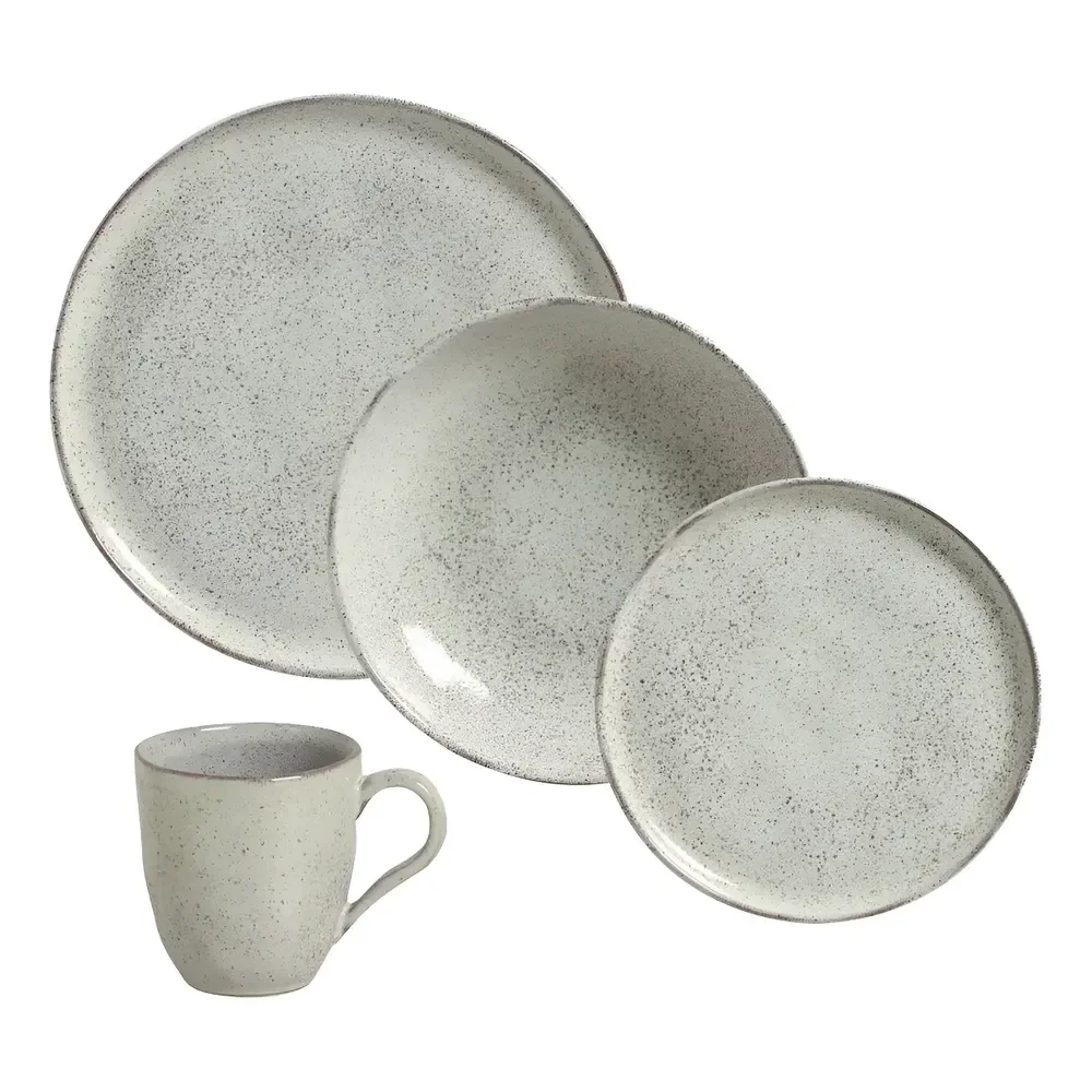 Aparelho De Jantar 16 Peças Porto Brasil Stoneware Bio Pistache Verde Verde Menta