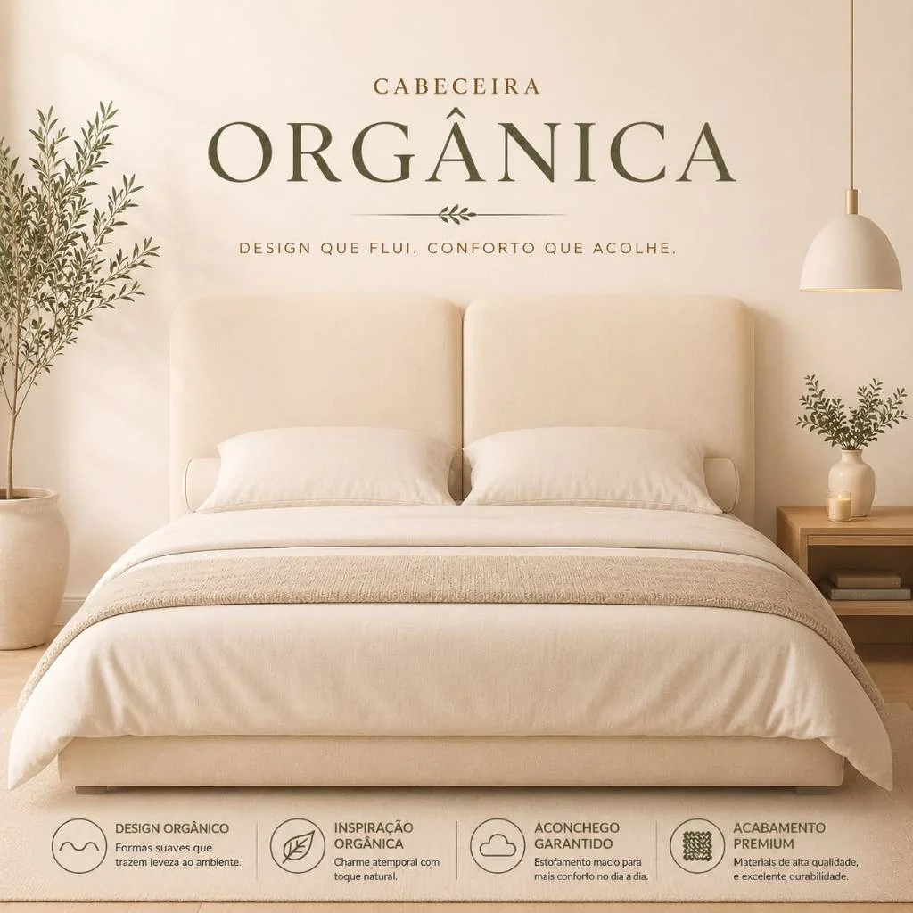 Cabeceira Organica Cama Box Casal Queen King Boucle Luxo Promoção