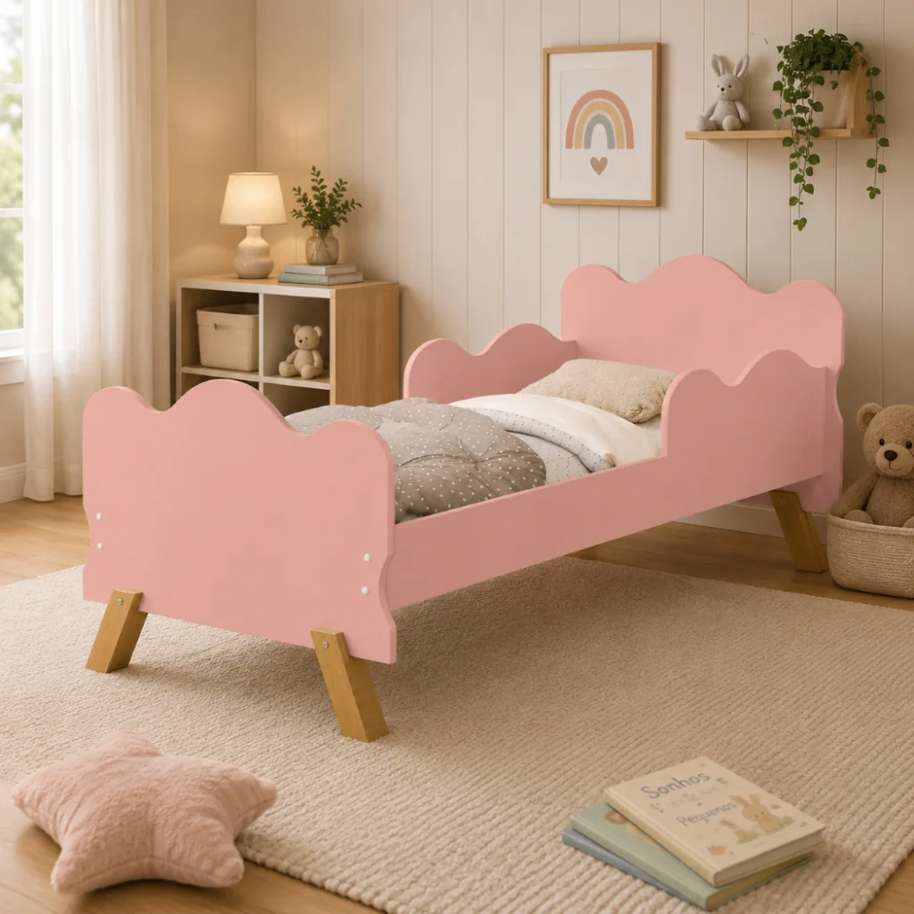Mini Cama Infantil Angel com Proteção Lateral Completa MDF