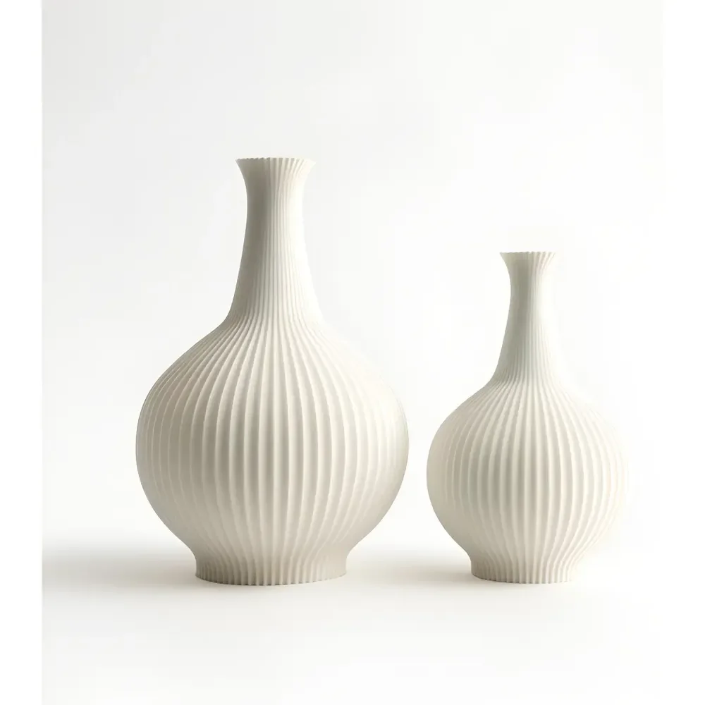 2 Vasos Decorativos Balão Decoração De Mesa Casa Sala Cor Branco