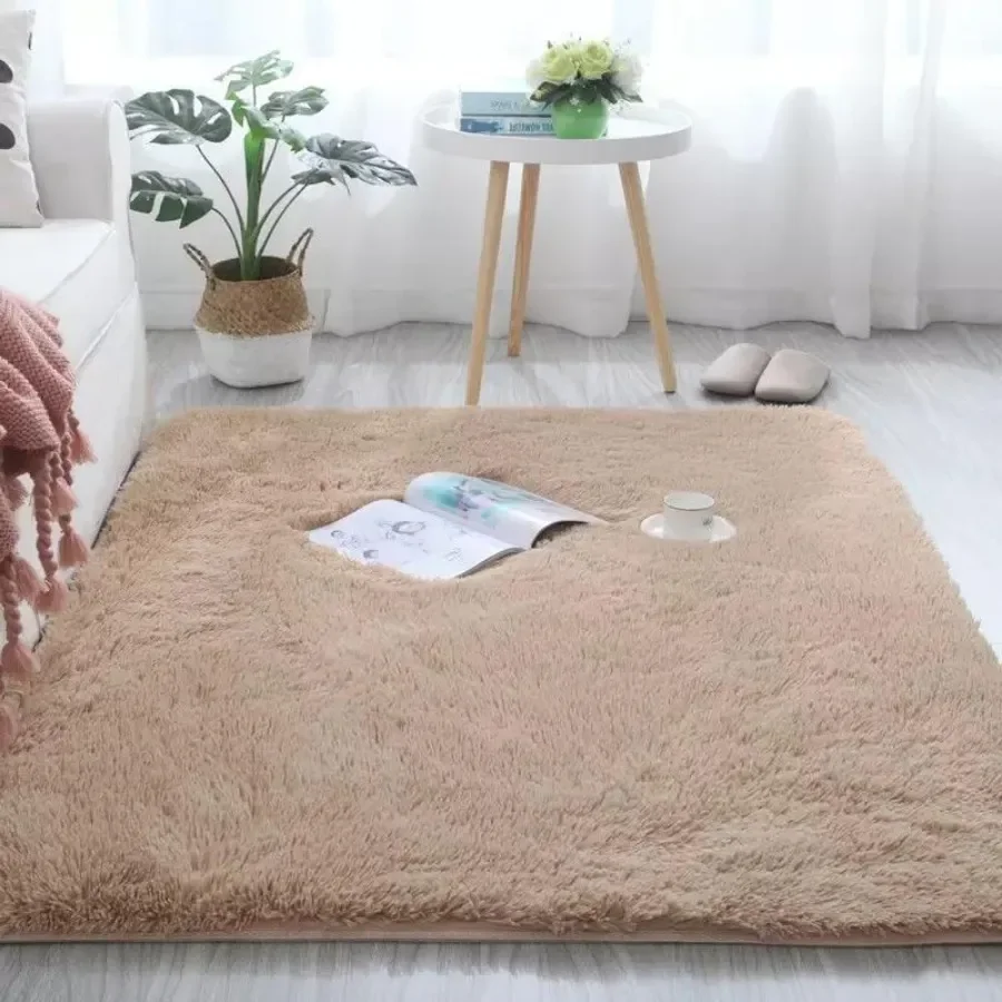 Tapete Carpete Sala Peludo Quarto Saldão 1,5x2 Luizatex Cor Bege Desenho do tecido Pelo Alto