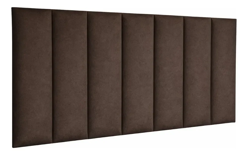 Cabeceira Modular Estofada Cama Placas 45x20 Retangulares Marrom Casal Queen - 8 Placas