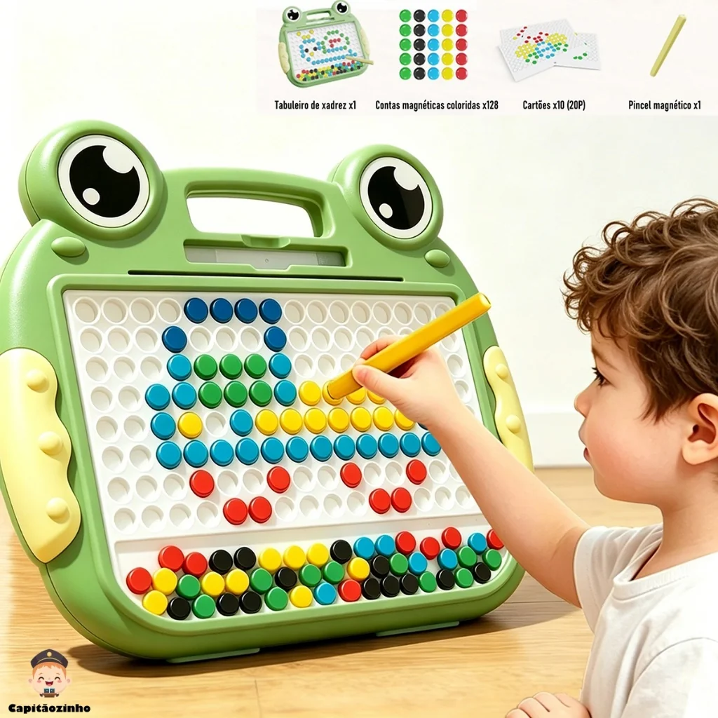 Lousa Mágica Caneta Magnética Prancheta Infantil Educativo Autismo Cartelas Desenho