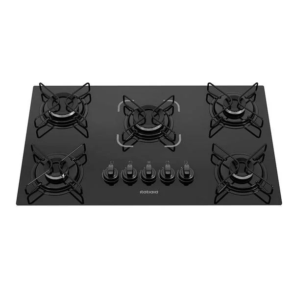 Cooktop Itatiaia Essencial 5 Bocas ​Vidro Preto Bivolt