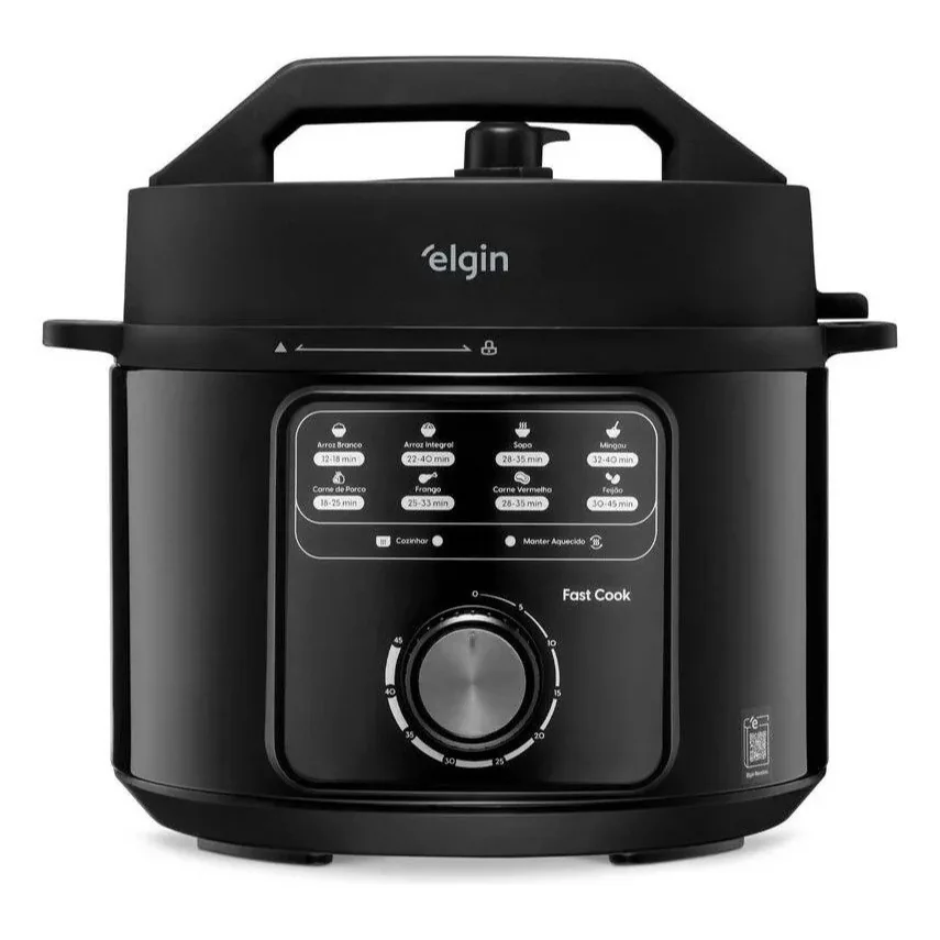 Panela De Pressão Elétrica 4L 900w Fast Cook Elgin Preta