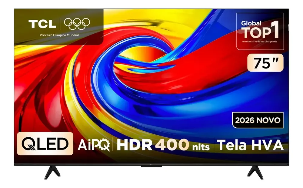 Smart TV TCL 75 Polegadas QLED 4K P7L WiFi Bluetooth Google TV HDR10+ 120 Hz VRR AIPQ 75P7L