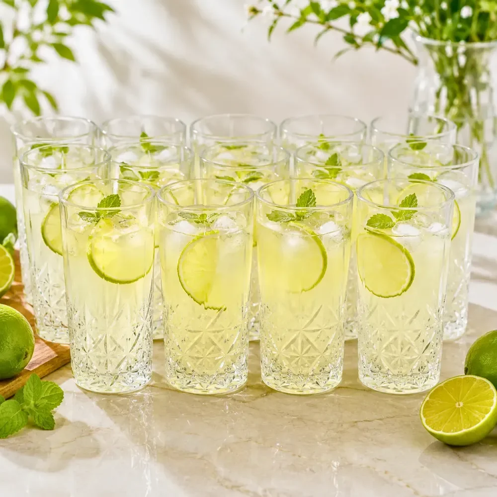 Kit 12 Copos Glasgow Vidro 220ml Mesa Posta Água Suco Drinks Transparente