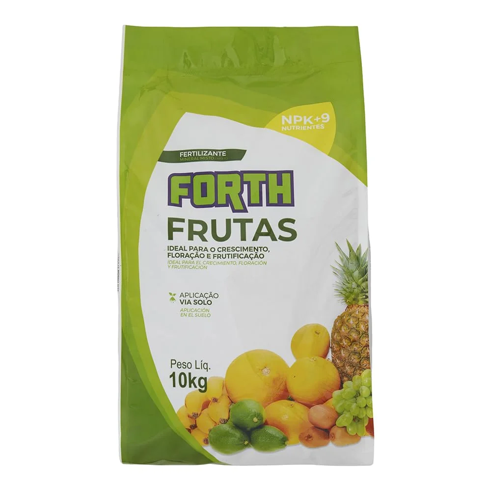 Forth Frutas, Fertilizante, Adubo para Plantas Frutíferas, Nutritivo, Micronutrientes, NPK, Saco, 10kg